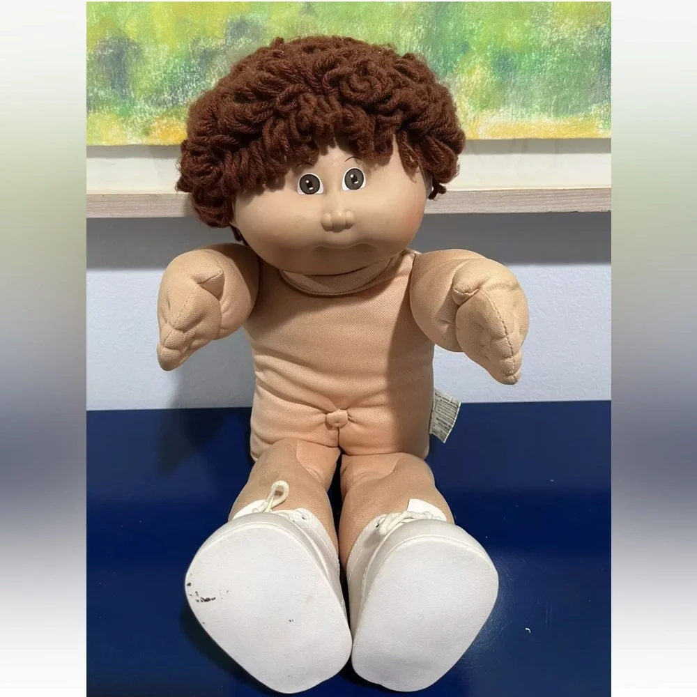 Cabbage Patch Kids CPK Doll Boy Brown Yarn Hair Eyes Xavier Roberts Vintage 80s